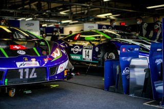 #114 Emil Frey Racing CHE Lamborghini Huracan GT3 Evo Arthur Rougier FRA Konsta Lappalainen FIN Jack Aitken GBR Pro Cup, Free Practice, GT3, Pit lane
