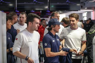 #19 Emil Frey Racing Lamborghini Huracan GT3 Evo Arthur ROUGIER FRA Leo ROUSSEL FRA Giacomo ALTOE ITA Pro, #88 AMG Team AKKODIS ASP Mercedes-AMG GT3 Raffaele MARCIELLO CHE Daniel JUNCADELLA ESP Jules GOUNON FRA Pro, Drivers Briefing
