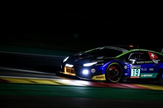 #19 Emil Frey Racing Lamborghini Huracan GT3 Evo Leo ROUSSEL Arthur ROUGIER Giacomo ALTOE Lamborghini Huracan GT3 Evo Pro, Night, Race
