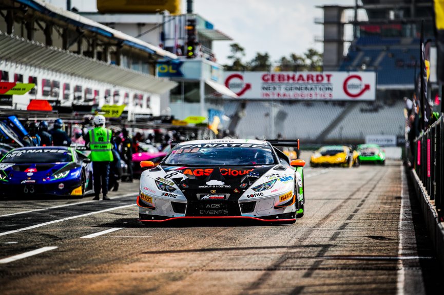#8 AGS Events Nicolas GOMAR Loris CABIROU Mike PARISY Lamborghini Huracan GT3 Evo Gold Cup, FGTWC, Pitlane, Pre-Qualifying

