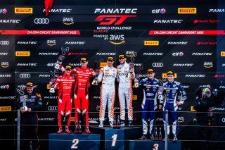 #30 - Team WRT - Calan WILLIAMS - Niklas KRÜTTEN - BMW M4 GT3 - GOLD, #32 - Team WRT - Charles WEERTS - Dries VANTHOOR - BMW M4 GT3 - PRO, #40 - Tresor Orange 1 - Mattia DRUDI - Ricardo FELLER - Audi R8 LMS GT3 EVO II - PRO, Podium, Race 2
