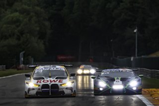 #6 - K-Pax Racing - Sandy MITCHELL - Marco MAPELLI - Franck PERERA - Lamborghini Huracan GT3 EVO2 - PRO, #98 - Rowe Racing - Philipp ENG - Marco WITTMANN - Nicholas YELLOLY - BMW M4 GT3 - PRO, CrowdStrike 24 Hours of Spa, Race
