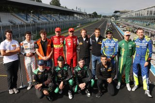 Italian GTWC Drivers gathered on the podium