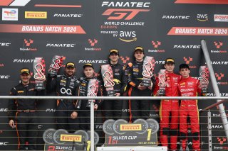 Silver Podium, #30  Team WRT  Sam DE HAAN  Calan WILLIAMS  BMW M4 GT3, #10 - Boutsen VDS - Aurelien PANIS - Cesar GAZEAU - Mercedes-AMG GT3 EVO, #71  AF Corse  Eilseo DONNO  Thomas FLEMING  Ferrari 296 GT3
