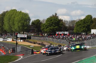 Start of Race 1, #14  Emil Frey Racing  Konsta LAPPALAINEN  Ben GREEN  Ferrari 296 GB3 leads
