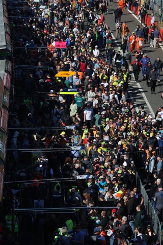 Fans at the autograph session in the pitlane
