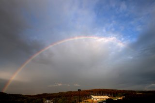 A rainbow over the circuit
