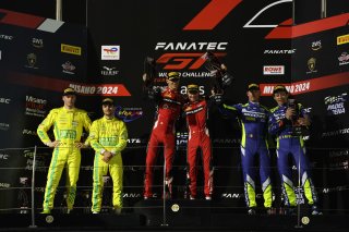 #48  Winward Racing Team MANN-FILTER  Lucas AUER  Maro Engel  Mercedes-AMG GT3 EVO, #32  Team WRT  Dries VANTHOOR  Charles WEERTS  BMW M4 GT3, #46  Team WRT  Maxime MARTIN  Valentino ROSSI  BMW M4 GT3
