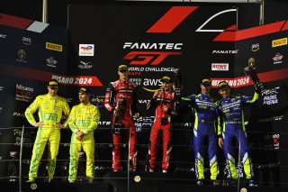 #48  Winward Racing Team MANN-FILTER  Lucas AUER  Maro Engel  Mercedes-AMG GT3 EVO, #32  Team WRT  Dries VANTHOOR  Charles WEERTS  BMW M4 GT3, #46  Team WRT  Maxime MARTIN  Valentino ROSSI  BMW M4 GT3
