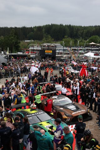 Crowdstrike 24 Hours of Spa cars in Parc Ferme