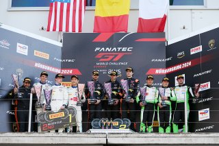 Silver Podium (l-r) #57 - Winward Racing - Tanart SATHIENTHIRAKUL - Colin CARESANI - Daan ARROW - Mercedes-AMG GT3 EVO, #10 - Boutsen VDS - Aurelien PANIS - Cesar GAZEAU - Roee MEYUHAS - Mercedes-AMG GT3 EVO, #55 - Dinamic GT - Theo NOUET - Jop RAPPANGE -