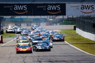 Start of Race 1 - #71 – AF Corse – Eilseo DONNO – Thomas FLEMING – Ferrari 296 GT3  leads