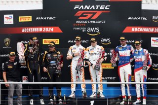Race 2 Gold Podium (l-r) ##111 – CSA Racing – Simon GACHET – Lucas LEGERET – Audi R8 LMS GT3 EVO II, #88 – Tresor Attempto Racing – Lorenzo PATRESE – Lorenzo FERRARI – Audi R8 LMS GT3 EVO II, #6 – LIQUIMOLY Team Engstler by OneGroup – Luca ENGSTLER – Max 