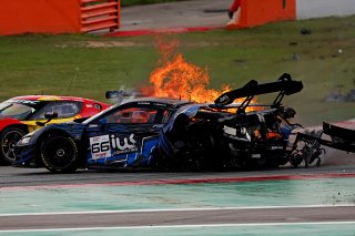 #66 - Tresor Attempto Racing - Dylan PEREIRA - Audi R8 LMS GT3 EVO II crashes at the start of Race 1