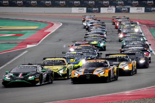 Start of Race 1 - #72 - Barwell Motorsport - Gabriel RINDONE - Patrick KUJALA - Lamborghini Huracan GT3 EVO2 leads #9 - Boutsen VDS – Jules GOUNON – Maximillian GOTZ - Mercedes-AMG GT3 EVO 