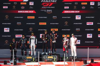 Silver Podium (l-r) #30 – Team WRT – Sean GELAEL – Calan WILLIAMS – BMW M4 GT3, #10 - Boutsen VDS - Aurelien PANIS - Cesar GAZEAU - Mercedes-AMG GT3 EVO, #84 - Eastalent Racing - Simon REICHER - Karol BASZ - Audi R8 LMS GT3 EVO II 