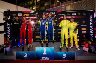 Overall Podium (l-r) #32 – Team WRT – Dries VANTHOOR – Charles WEERTS – BMW M4 GT3, #96 - Rutronik Racing – Patric NIEDERHAUSER – Sven MULLER – Porsche 911 GT3 R (992), #48 – Winward Racing Team MANN-FILTER – Lucas AUER – Maro Engel – Mercedes-AMG GT3 EVO