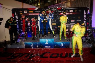 Overall Podium (l-r) #32 – Team WRT – Dries VANTHOOR – Charles WEERTS – BMW M4 GT3, #96 - Rutronik Racing – Patric NIEDERHAUSER – Sven MULLER – Porsche 911 GT3 R (992), #48 – Winward Racing Team MANN-FILTER – Lucas AUER – Maro Engel – Mercedes-AMG GT3 EVO