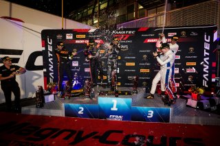 Silver Podium (l-r) #10 - Boutsen VDS - Aurelien PANIS - Cesar GAZEAU - Mercedes-AMG GT3 EVO, #90 – Madpanda Motorsport – Exequiel PEREZ COMPANC – Tom KALENDER - Mercedes-AMG GT3, #26 – Sainteloc Racing – Ivan KLYMENKO - Marcus PAVERUD - Audi R8 LMS GT3 E
