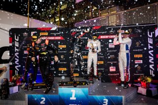 Silver Podium (l-r) #10 - Boutsen VDS - Aurelien PANIS - Cesar GAZEAU - Mercedes-AMG GT3 EVO, #90 – Madpanda Motorsport – Exequiel PEREZ COMPANC – Tom KALENDER - Mercedes-AMG GT3, #26 – Sainteloc Racing – Ivan KLYMENKO - Marcus PAVERUD - Audi R8 LMS GT3 E