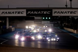 Start of the race - #14 – Emil Frey Racing – Konsta LAPPALAINEN – Ben GREEN – Ferrari 296 GT3 leads #991 - Century Motorsport - Darren LEUNG - Daniel HARPER - BMW M4 GT3 