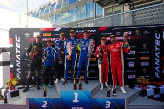 Bronze Podium (l-r) #188 - Garage 59 - Louis PRETTE - Miguel RAMOS - McLaren 720S GT3 EVO, #96 - Rutronik Racing – Patric NIEDERHAUSER – Sven MULLER – Porsche 911 GT3 R (992), #991 - Century Motorsport - Darren LEUNG - Daniel HARPER - BMW M4 GT3 