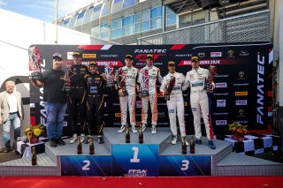 Gold Podium (l-r) #111 – CSA Racing – Simon GACHET – Lucas LEGERET – Audi R8 LMS GT3 EVO II, #88 – Tresor Attempto Racing – Lorenzo PATRESE – Lorenzo FERRARI – Audi R8 LMS GT3 EVO II, #25 – Sainteloc Racing – Paul EVRARD – Gilles MAGNUS – Audi R8 LMS GT3 