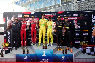 Overall Podium (l-r) #32 – Team WRT – Dries VANTHOOR – Charles WEERTS – BMW M4 GT3, #48 – Winward Racing Team MANN-FILTER – Lucas AUER – Maro Engel – Mercedes-AMG GT3 EVO, #9 - Boutsen VDS – Jules GOUNON – Maximillian GOTZ - Mercedes-AMG GT3 EVO 