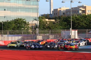 #163 - GRT - Grasser Racing Team - Jordan PEPPER - Franck PERERA - Marco MAPELLI - Lamborghini Huracan GT3 EVO2 and #51 - AF Corse - Francorchamps Motors - Alessandro PIER GUIDI - Davide RIGON - Alessio ROVERA - Ferrari 296 GT3 at the start of the 6 Hours