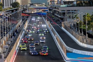 Start of the Race - #51 - AF Corse - Francorchamps Motors - Alessandro PIER GUIDI - Davide RIGON - Alessio ROVERA - Ferrari 296 GT3 leads #163 - GRT - Grasser Racing Team - Jordan PEPPER - Franck PERERA - Marco MAPELLI - Lamborghini Huracan GT3 EVO2 