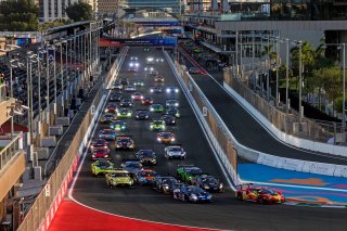 Start of the Race - #51 - AF Corse - Francorchamps Motors - Alessandro PIER GUIDI - Davide RIGON - Alessio ROVERA - Ferrari 296 GT3 leads #163 - GRT - Grasser Racing Team - Jordan PEPPER - Franck PERERA - Marco MAPELLI - Lamborghini Huracan GT3 EVO2 