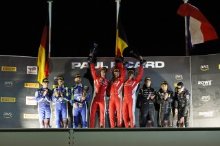 Overall podium #96 - Rutronik Racing - Patric NIEDERHAUSER - Sven MULLER  - Alessio PICARIELLO - Porsche 911 GT3 R (992) #32 - Team WRT - Charles WEERTS - Kelvin VAN DER LINDE - Ugo DE WILDE - BMW M4 GT3 EVO #22 - Schumacher CLRT - Laurin HEINRICH - Ayhan