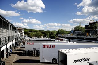 Teams arrive and setup at Circuit Spa-Francorchamps