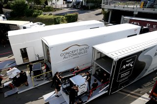 Teams arrive and setup at Circuit Spa-Francorchamps