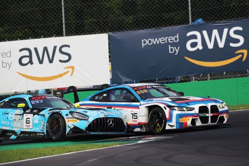 #6 - GetSpeed - Tanart SATHIENTHIRAKUL - Aaron WALKER - Colin CARESANI - Mercedes-AMG GT3 EVO and #15 - BMW Italia Ceccato Racing - Marcelo Jover TOMASONI - Federico MALVESTITI - Felice JELMINI - BMW M4 GT3 EVO | SRO / JEP