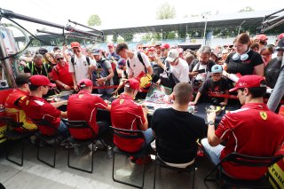 GT World Challenge Europe Powered by AWS - Pitwalk and Autograph Session - #51 - AF Corse - Francorchamps Motors - Alessio ROVERA - Vincent ABRIL - Alessandro PIER GUIDI - Ferrari 296 GT3 and #50 - AF Corse - Francorchamps Motors - Eliseo DONNO - Antonio 