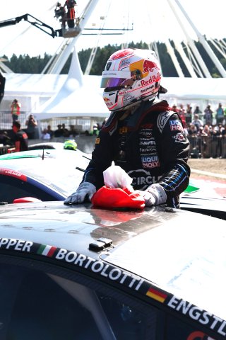 #63 - GRT - Grasser Racing Team - Mirko BORTOLOTTI - Lamborghini Huracan GT3 EVO2 celebrates winning the CrowdStrike 24 Hours of Spa
