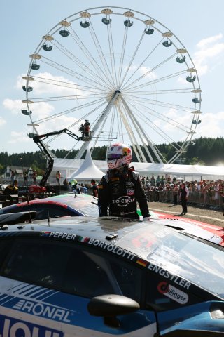 #63 - GRT - Grasser Racing Team - Mirko BORTOLOTTI - Lamborghini Huracan GT3 EVO2 celebrates winning the CrowdStrike 24 Hours of Spa