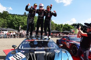 #63 - GRT - Grasser Racing Team - Mirko BORTOLOTTI - Jordan PEPPER - Luca ENGSTLER - Lamborghini Huracan GT3 EVO2 celebrates winning the CrowdStrike 24 Hours of Spa