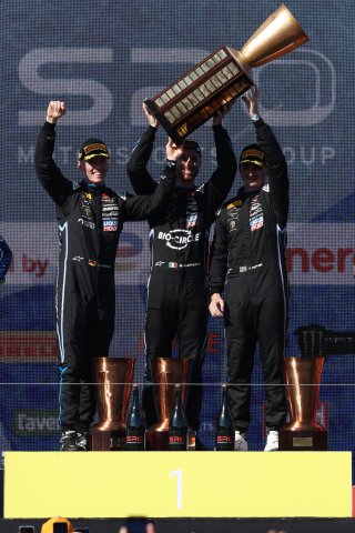 #63 - GRT - Grasser Racing Team - Mirko BORTOLOTTI - Jordan PEPPER - Luca ENGSTLER - Lamborghini Huracan GT3 EVO2 celebrates winning the CrowdStrike 24 Hours of Spa