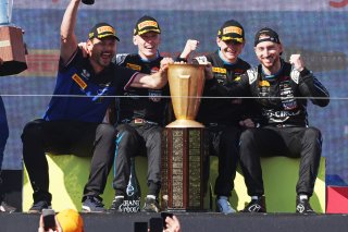 #63 - GRT - Grasser Racing Team - Mirko BORTOLOTTI - Jordan PEPPER - Luca ENGSTLER - Lamborghini Huracan GT3 EVO2 celebrates winning the CrowdStrike 24 Hours of Spa