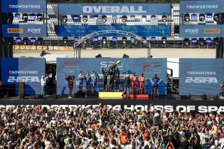 Overall Podium (l-r) #96 - Rutronik Racing - Sven MULLER - Patric NIEDERHAUSER - Alessio PICARIELLO - Porsche 911 GT3 R (992), #63 - GRT - Grasser Racing Team - Mirko BORTOLOTTI - Jordan PEPPER - Luca ENGSTLER - Lamborghini Huracan GT3 EVO2, #51 - AF Cors