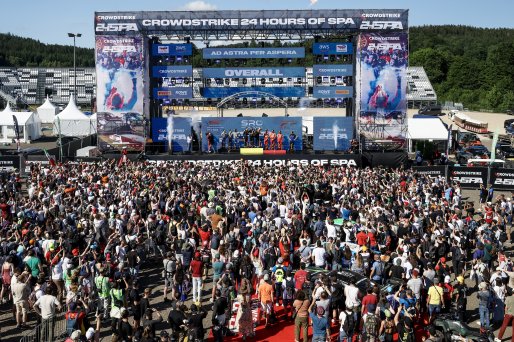 Overall Podium (l-r) #96 - Rutronik Racing - Sven MULLER - Patric NIEDERHAUSER - Alessio PICARIELLO - Porsche 911 GT3 R (992), #63 - GRT - Grasser Racing Team - Mirko BORTOLOTTI - Jordan PEPPER - Luca ENGSTLER - Lamborghini Huracan GT3 EVO2, #51 - AF Cors | SRO / JEP