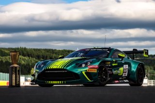 #7 - Comtoyou Racing - Marco SORENSEN - Nicki THIIM - Mattia DRUDI - Aston Martin Vantage AMR GT3 EVO and the Spa 24 Hours winning trophy  | SRO / JEP