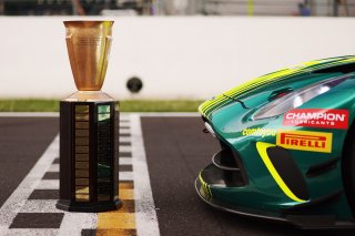 #7 - Comtoyou Racing - Marco SORENSEN - Nicki THIIM - Mattia DRUDI - Aston Martin Vantage AMR GT3 EVO and the Spa 24 Hours winning trophy  | SRO / JEP
