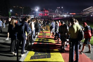 Fan track and pitwalk at night
