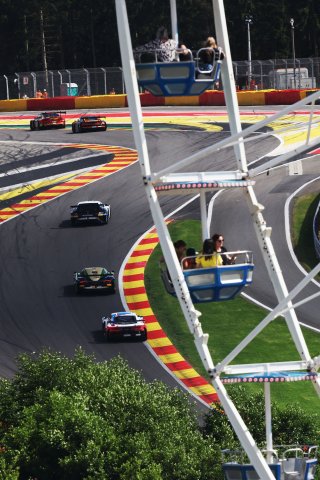 Fans watching the race from the Ferris Wheel