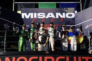 Race 1 Silver Podium (l-r) #21 - Comtoyou Racing - Jamie DAY - Kobe PAUWELS - Aston Martin Vantage AMR GT3 EVO, #99 - Tresor Attempto Racing - Alex AKA - Ezequiel PEREZ COMPANIC - Audi R8 LMS GT3 EVO II, #26 - Sainteloc Racing - Lorens LECERTUA - Ivan KLY