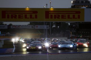 Start of the race, #51 - AF Corse - Francorchamps Motors - Alessio ROVERA - Vincent ABRIL - Ferrari 296 GT3 leads 