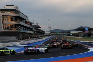 Start of Race 1 - #46 - Team WRT - Valentino ROSSI - Raffaele MARCIELLO - BMW M4 GT3 EVO leads